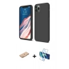 MARSİLYAN™- iPhone 11 Pro Kılıf Kozmos Yansıma Özel Seri - Siyah 3D Antistatik Seramik Nano Ekran Koruyucu + Renkli Kamera Lens Koruma Cam - TU