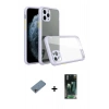 MARSİLYAN™- iPhone 11 Pro Kılıf Nova Asil Özel Seri - Şeffaf 360 Full Body Arka Koruyucu + Shine Kamera Lens Koruma Cam - GI