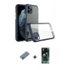 MARSİLYAN™- iPhone 11 Pro Kılıf Nova Asil Özel Seri - Şeffaf 360 Full Body Arka Koruyucu + Shine Kamera Lens Koruma Cam - GS