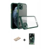 MARSİLYAN™- iPhone 11 Pro Kılıf Nova Asil Özel Seri - Şeffaf 360 Full Body Arka Koruyucu + Renkli Kamera Lens Koruma Cam - YL