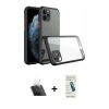 MARSİLYAN™- iPhone 11 Pro Kılıf Nova Asil Özel Seri - Şeffaf Pasifik Cam Ekran Koruyucu + Kamera Lens Koruma Cam - SF