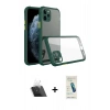 MARSİLYAN™- iPhone 11 Pro Kılıf Nova Asil Özel Seri - Şeffaf Pasifik Cam Ekran Koruyucu + Kamera Lens Koruma Cam - SF