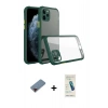 MARSİLYAN™- iPhone 11 Pro Kılıf Nova Asil Özel Seri - Şeffaf Pasifik Cam Ekran Koruyucu + Metal Kamera Lens Koruma Cam - KI