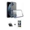MARSİLYAN™- iPhone 11 Pro Kılıf Nova Asil Özel Seri - Siyah 34D Hayalet Izgaralı Cam + Kamera Lens Koruma Cam - SF