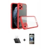 MARSİLYAN™- iPhone 11 Pro Kılıf Nova Asil Özel Seri - Siyah 34D Hayalet Izgaralı Cam + Kamera Lens Koruma Cam - SF