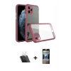 MARSİLYAN™- iPhone 11 Pro Kılıf Nova Asil Özel Seri - Siyah 34D Hayalet Izgaralı Cam + Kamera Lens Koruma Cam - SF