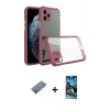MARSİLYAN™- iPhone 11 Pro Kılıf Nova Asil Özel Seri - Siyah 34D Izgaralı Cam + Gökkuşağı Shine Kamera Lens Koruma Cam