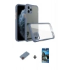 MARSİLYAN™- iPhone 11 Pro Kılıf Nova Asil Özel Seri - Siyah 34D Izgaralı Cam + Metal Kamera Lens Koruma Cam - KI