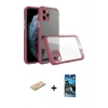 MARSİLYAN™- iPhone 11 Pro Kılıf Nova Asil Özel Seri - Siyah 34D Izgaralı Cam + Renkli Kamera Lens Koruma Cam - PE