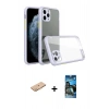 MARSİLYAN™- iPhone 11 Pro Kılıf Nova Asil Özel Seri - Siyah 34D Izgaralı Cam + Renkli Kamera Lens Koruma Cam - TU