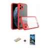 MARSİLYAN™- iPhone 11 Pro Kılıf Nova Asil Özel Seri - Siyah 34D Izgaralı Cam + Sarı Renkli Kamera Lens Koruma Cam