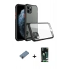 MARSİLYAN™- iPhone 11 Pro Kılıf Nova Asil Özel Seri - Siyah 360 Mat Full Body Arka Koruyucu + Shine Kamera Lens Koruma Cam - GI
