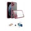 MARSİLYAN™- iPhone 11 Pro Kılıf Nova Asil Özel Seri - Siyah 3D Antistatik Cam Ekran Koruyucu + Renkli Kamera Lens Koruma Cam - TU