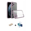 MARSİLYAN™- iPhone 11 Pro Kılıf Nova Asil Özel Seri - Siyah 3D Antistatik Cam Ekran Koruyucu + Renkli Kamera Lens Koruma Cam - YL