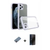 MARSİLYAN™- iPhone 11 Pro Kılıf Nova Asil Özel Seri - Siyah 3D Antistatik Hayalet Cam Ekran Koruyucu + Shine Kamera Lens Koruma Cam - PE