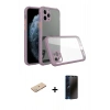 MARSİLYAN™- iPhone 11 Pro Kılıf Nova Asil Özel Seri - Siyah 3D Antistatik Hayalet Cam Ekran Koruyucu + Renkli Kamera Lens Koruma Cam - YL