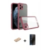 MARSİLYAN™- iPhone 11 Pro Kılıf Nova Asil Özel Seri - Siyah 3D Antistatik Hayalet Cam Ekran Koruyucu + Renkli Kamera Lens Koruma Cam - TU
