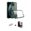 MARSİLYAN™- iPhone 11 Pro Kılıf Nova Asil Özel Seri - Siyah 3D Antistatik Mat Seramik Nano Ekran Koruyucu + Renkli Kamera Lens Koruma Cam - YL