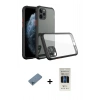 MARSİLYAN™- iPhone 11 Pro Kılıf Nova Asil Özel Seri - Siyah 5D Hayalet Cam Ekran Koruyucu + Shine Kamera Lens Koruma Cam - MI