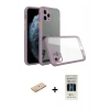 MARSİLYAN™- iPhone 11 Pro Kılıf Nova Asil Özel Seri - Siyah 5D Hayalet Cam Ekran Koruyucu + Renkli Kamera Lens Koruma Cam - PE