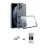 MARSİLYAN™- iPhone 11 Pro Kılıf Nova Asil Özel Seri - Siyah 5D Hayalet Cam Ekran Koruyucu + Renkli Kamera Lens Koruma Cam - PE