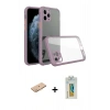 MARSİLYAN™- iPhone 11 Pro Kılıf Nova Asil Özel Seri - Siyah Polymer Nano Ekran Koruyucu + Renkli Kamera Lens Koruma Cam - TU