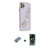 MARSİLYAN™- iPhone 11 Pro Kılıf Nova Işık Prime - Şeffaf 360 Full Body Arka Koruyucu + Shine Kamera Lens Koruma Cam - GI