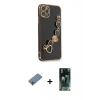 MARSİLYAN™- iPhone 11 Pro Kılıf Nova Işık Prime - Şeffaf 360 Full Body Arka Koruyucu + Shine Kamera Lens Koruma Cam - GI