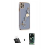 MARSİLYAN™- iPhone 11 Pro Kılıf Nova Işık Prime - Şeffaf 360 Full Body Arka Koruyucu + Kamera Lens Koruma Cam - SF