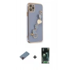 MARSİLYAN™- iPhone 11 Pro Kılıf Nova Işık Prime - Şeffaf 360 Full Body Arka Koruyucu + Metal Kamera Lens Koruma Cam - KI