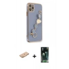 MARSİLYAN™- iPhone 11 Pro Kılıf Nova Işık Prime - Şeffaf 360 Full Body Arka Koruyucu + Renkli Kamera Lens Koruma Cam - TU