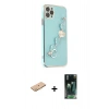 MARSİLYAN™- iPhone 11 Pro Kılıf Nova Işık Prime - Şeffaf 360 Full Body Arka Koruyucu + Renkli Kamera Lens Koruma Cam - TU