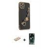 MARSİLYAN™- iPhone 11 Pro Kılıf Nova Işık Prime - Şeffaf 360 Full Body Arka Koruyucu + Renkli Kamera Lens Koruma Cam - PE