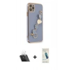 MARSİLYAN™- iPhone 11 Pro Kılıf Nova Işık Prime - Şeffaf Pasifik Cam Ekran Koruyucu + Kamera Lens Koruma Cam - SF