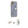 MARSİLYAN™- iPhone 11 Pro Kılıf Nova Işık Prime - Şeffaf Pasifik Cam Ekran Koruyucu + Renkli Kamera Lens Koruma Cam - MI
