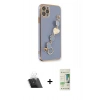MARSİLYAN™- iPhone 11 Pro Kılıf Nova Işık Prime - Siyah 20D Premium Cam Ekran Koruyucu + Kamera Lens Koruma Cam - SF