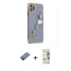 MARSİLYAN™- iPhone 11 Pro Kılıf Nova Işık Prime - Siyah 20D Premium Cam Ekran Koruyucu + Metal Kamera Lens Koruma Cam - KI