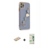 MARSİLYAN™- iPhone 11 Pro Kılıf Nova Işık Prime - Siyah 20D Premium Cam Ekran Koruyucu + Sarı Renkli Kamera Lens Koruma Cam