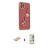 MARSİLYAN™- iPhone 11 Pro Kılıf Nova Işık Prime - Siyah 20D Premium Cam Ekran Koruyucu + Renkli Kamera Lens Koruma Cam - TU