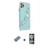 MARSİLYAN™- iPhone 11 Pro Kılıf Nova Işık Prime - Siyah 34D Hayalet Izgaralı Cam + Shine Kamera Lens Koruma Cam - GS