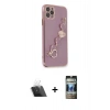 MARSİLYAN™- iPhone 11 Pro Kılıf Nova Işık Prime - Siyah 34D Hayalet Izgaralı Cam + Kamera Lens Koruma Cam - SF