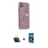 MARSİLYAN™- iPhone 11 Pro Kılıf Nova Işık Prime - Siyah 34D Izgaralı Cam + Kamera Lens Koruma Cam - SF