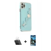 MARSİLYAN™- iPhone 11 Pro Kılıf Nova Işık Prime - Siyah 34D Izgaralı Cam + Kamera Lens Koruma Cam - SF