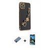 MARSİLYAN™- iPhone 11 Pro Kılıf Nova Işık Prime - Siyah 34D Izgaralı Cam + Metal Kamera Lens Koruma Cam - KI