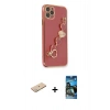 MARSİLYAN™- iPhone 11 Pro Kılıf Nova Işık Prime - Siyah 34D Izgaralı Cam + Renkli Kamera Lens Koruma Cam - YL