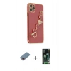 MARSİLYAN™- iPhone 11 Pro Kılıf Nova Işık Prime - Siyah 360 Mat Full Body Arka Koruyucu + Metal Kamera Lens Koruma Cam - KI