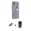 MARSİLYAN™- iPhone 11 Pro Kılıf Nova Işık Prime - Siyah 360 Mat Full Body Arka Koruyucu + Metal Kamera Lens Koruma Cam - KI