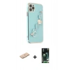 MARSİLYAN™- iPhone 11 Pro Kılıf Nova Işık Prime - Siyah 360 Mat Full Body Arka Koruyucu + Renkli Kamera Lens Koruma Cam - MI