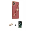 MARSİLYAN™- iPhone 11 Pro Kılıf Nova Işık Prime - Siyah 360 Mat Full Body Arka Koruyucu + Renkli Kamera Lens Koruma Cam - MI