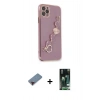 MARSİLYAN™- iPhone 11 Pro Kılıf Nova Işık Prime - Siyah 360 Mat Full Body Arka Koruyucu + Metal Kamera Lens Koruma Cam - KI